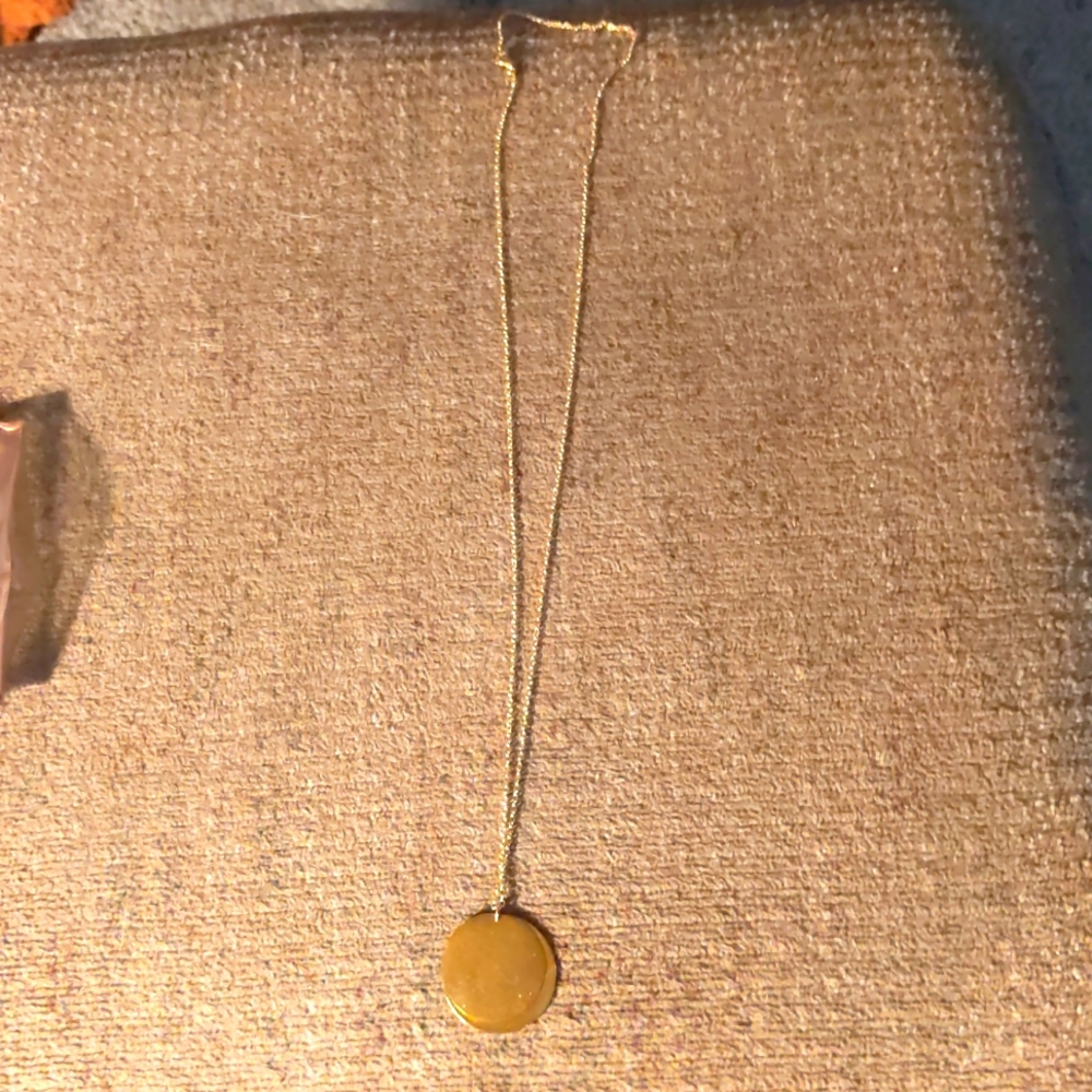 Able Brass Circular Pendant necklace